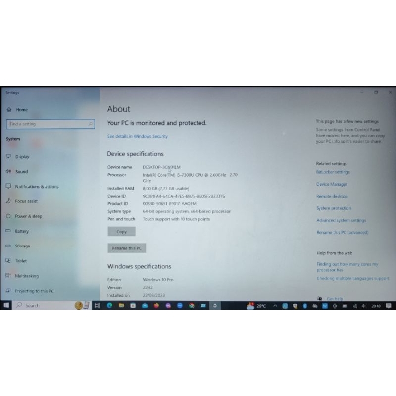 Laptop DELL XPS 13 9360 (ex pemakaian sendiri)