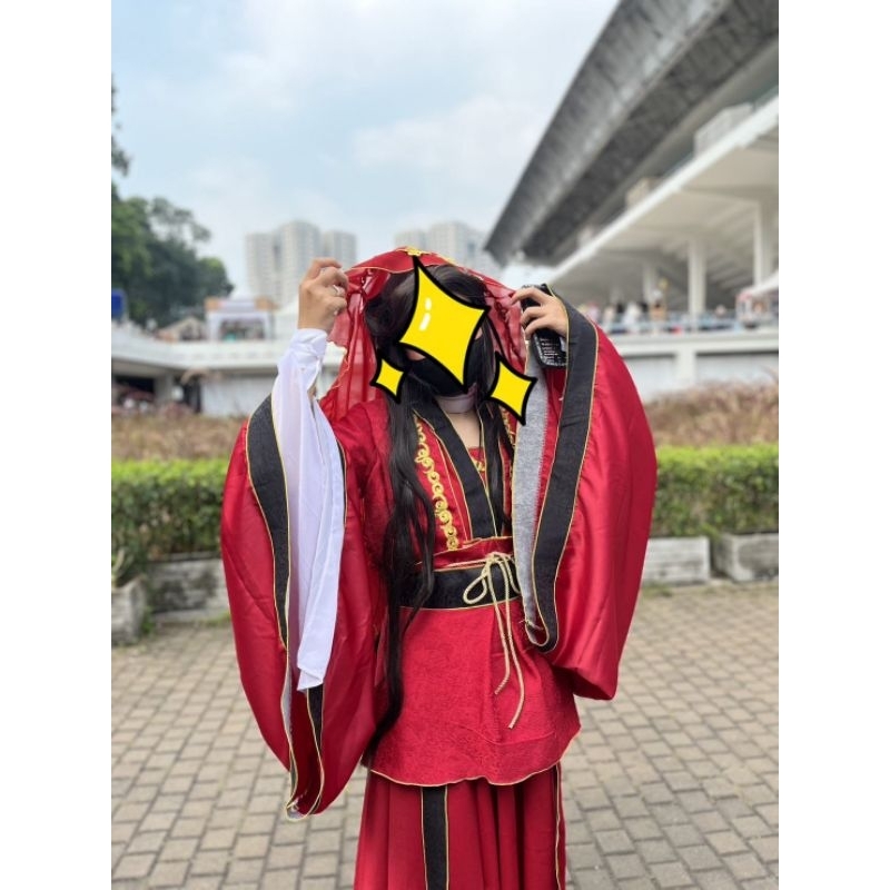 Cosplay Xie Lian Bride Wedding Kostum Pernikahan Manhua Heaven Official's Blessing Tian Guan Ci Fu T