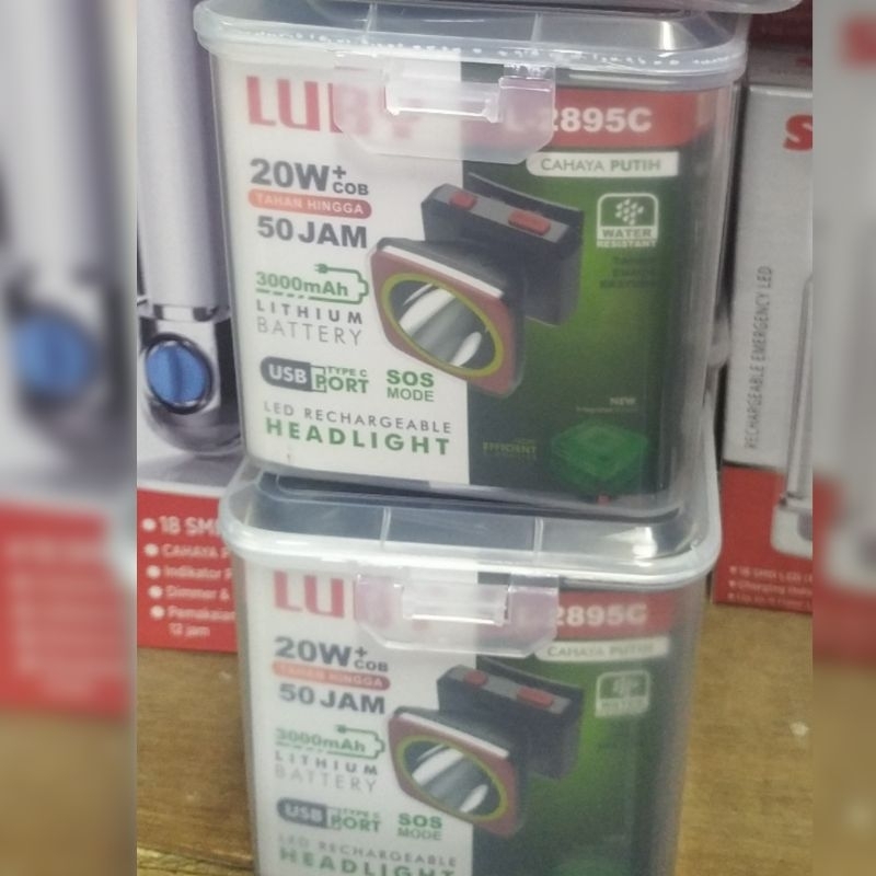 senter kepala Luby L2895C L 2895C cahaya putih 20w