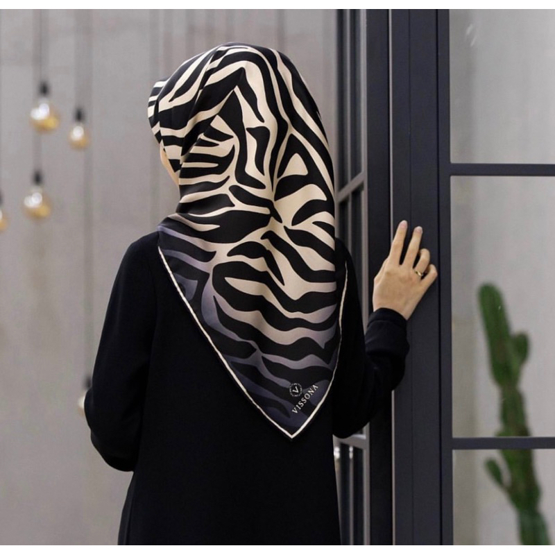 Hijab Segiempat Motif Zebra/Hijab Segiempat Voal Motif Zebra