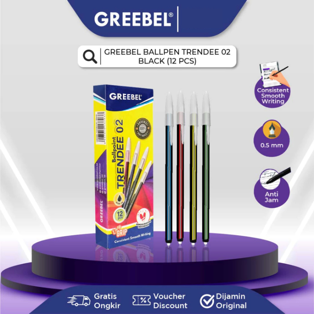 

Pulpen Greebel Trendee 02 0.5 mm / 0.5mm Isi 12