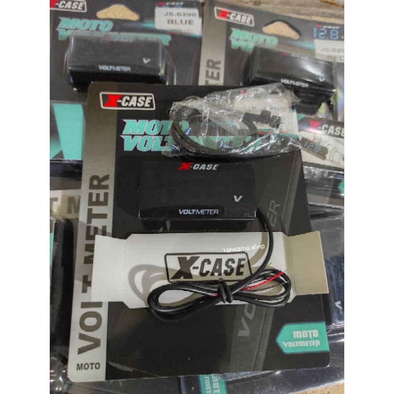 Voltmeter Digital Motor Voltmeter Original X-Case Voltmeter Digital Motor Mobil Voltmeter Biru merah