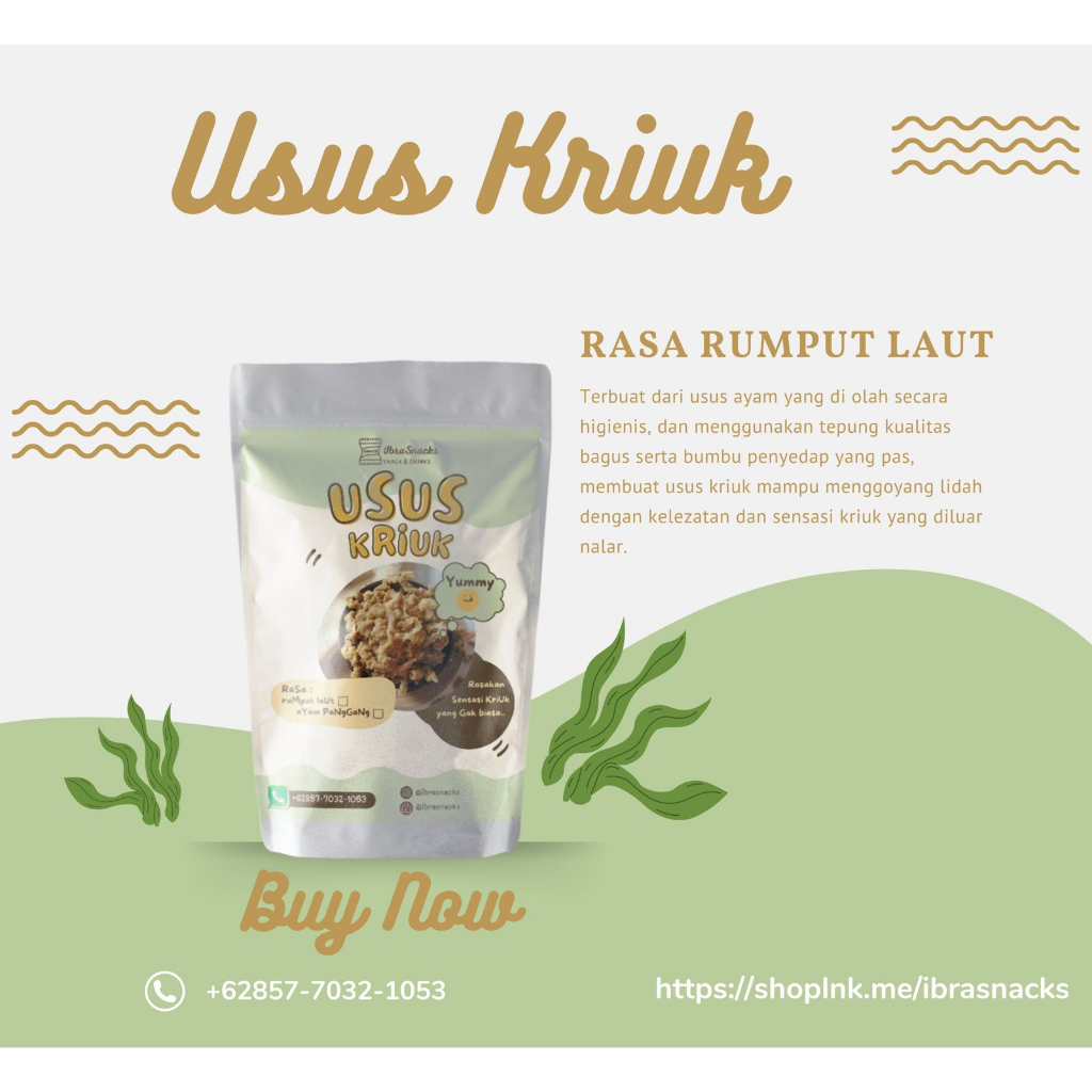 

Usus Kriuk Rasa Rumput Laut