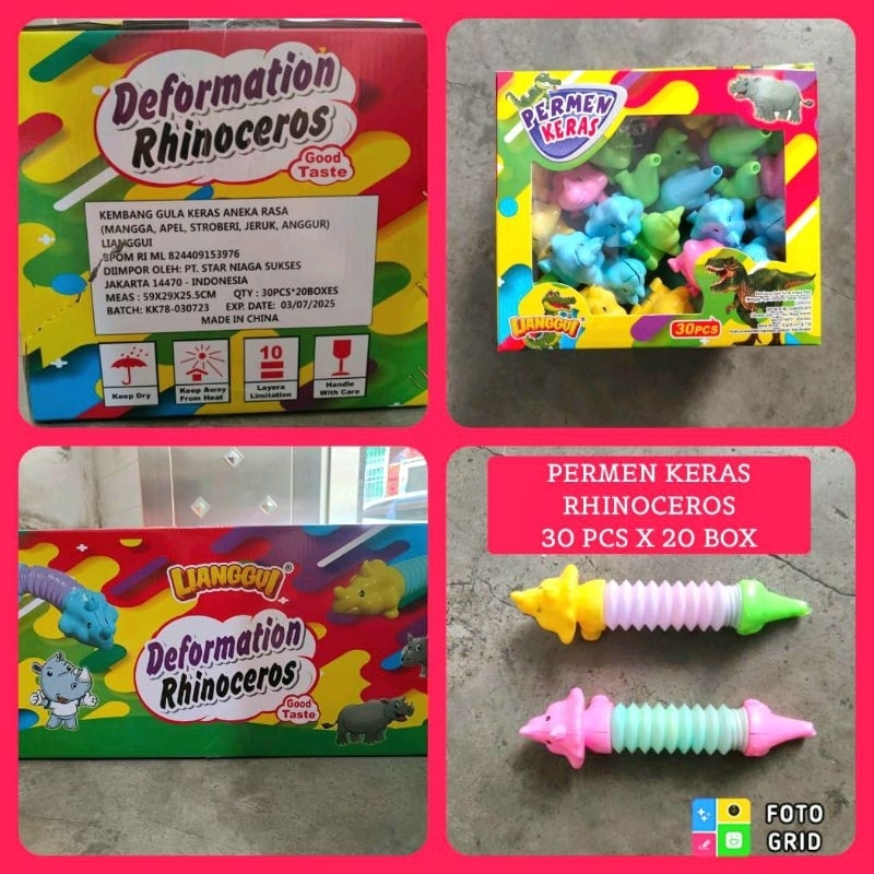

Permen Cemilan Snack Badak Deformation Tarik Pendek Tali Melar Rhino Rhinoceros Mainan Anak Murah (isi 30 pcs)