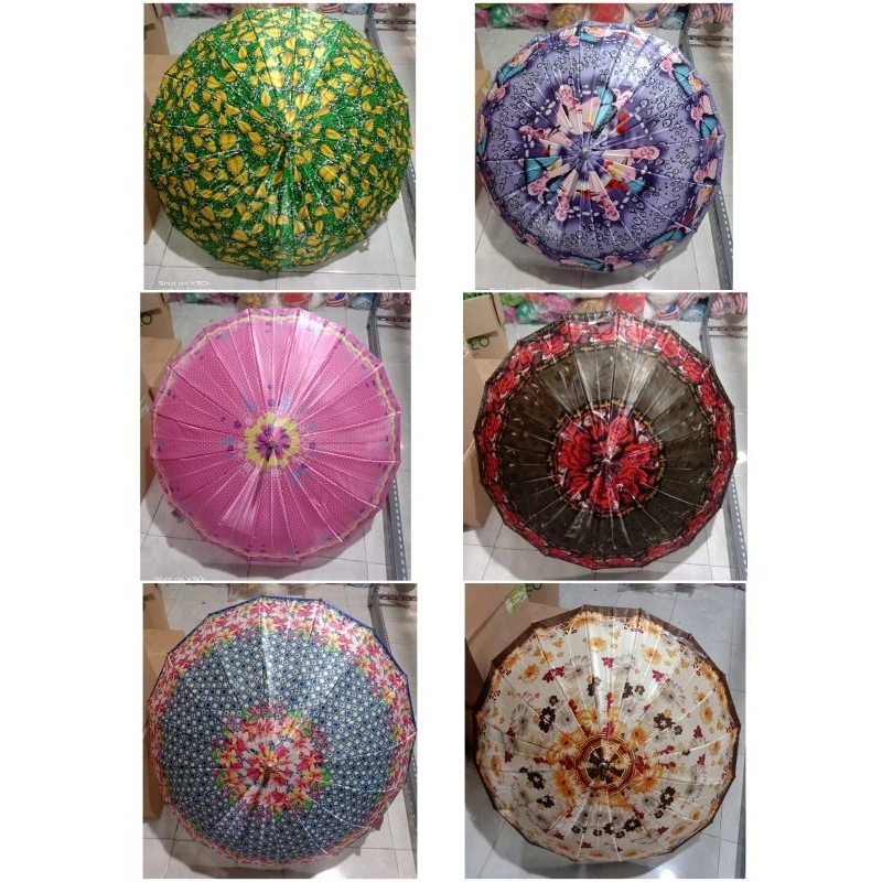 PAYUNG SATIN DEWASA 16 JARI MOTIF RANDOM