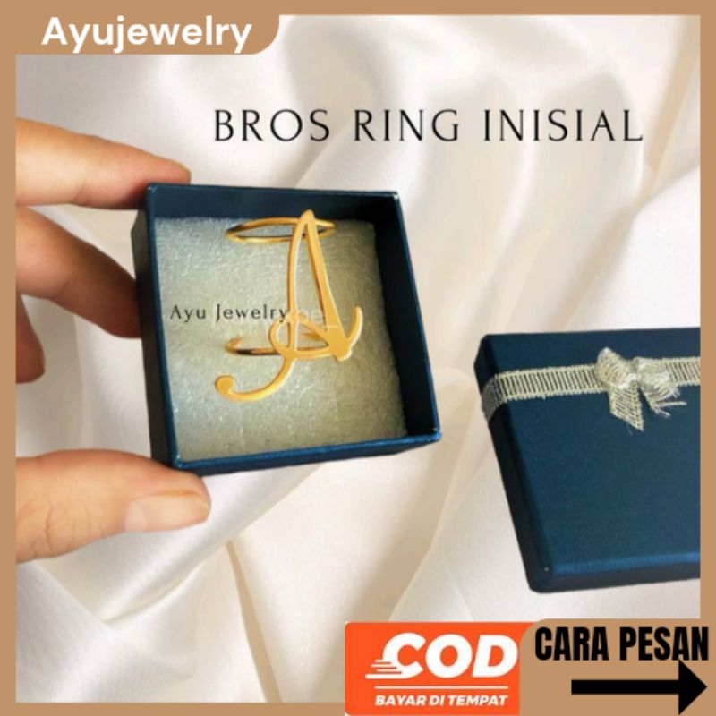 Ring Inisial Bros Ring Custom Bros Nama Titanium Premium