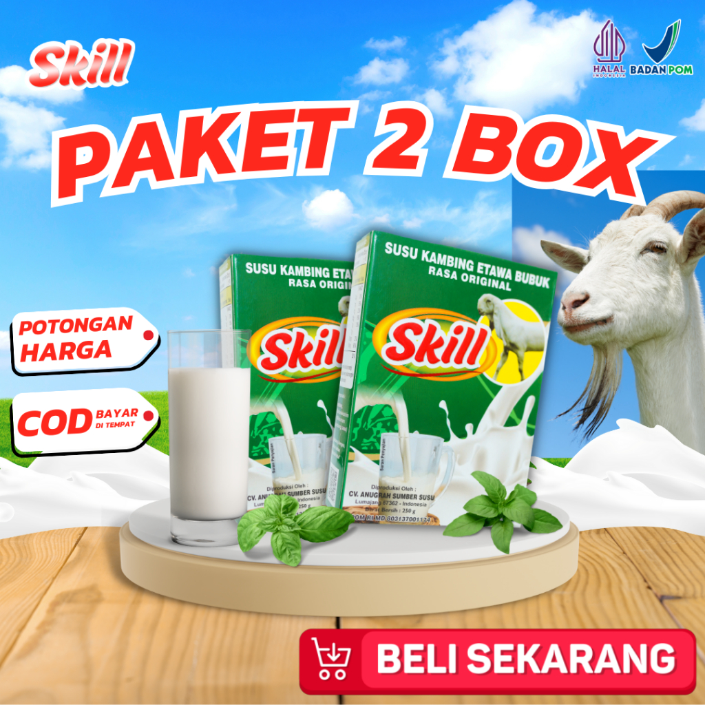 

PAKET 2 BOX SUSU SKILL - Susu Kambing Etawa Skill Original Bukan Etawalin