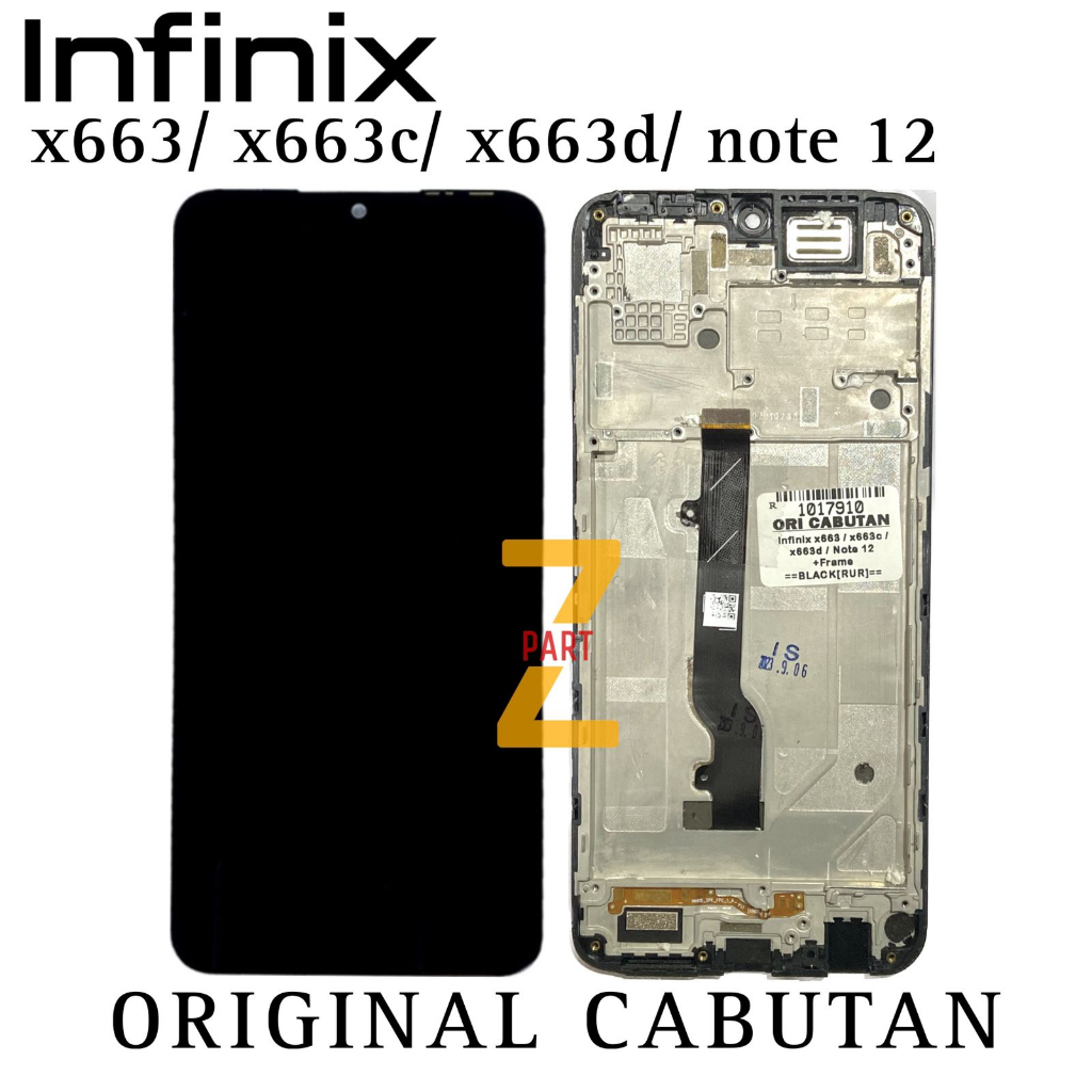 ORIGINAL CABUTAN - LCD Touchscreen Fullset + Frame Infinix Note 12 / X663 / X663C / X663D