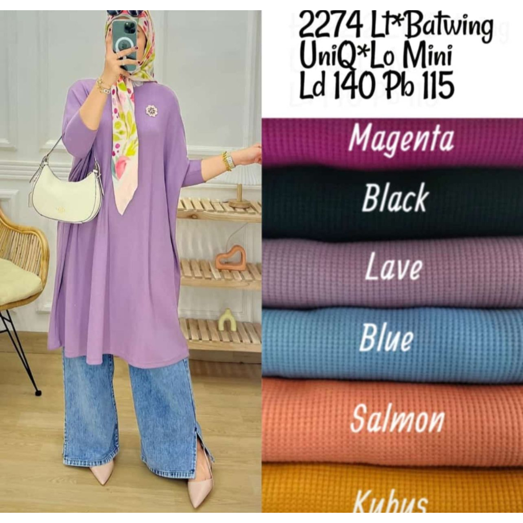 READY LONG TUNIK BATWING UNIQLO KNIT