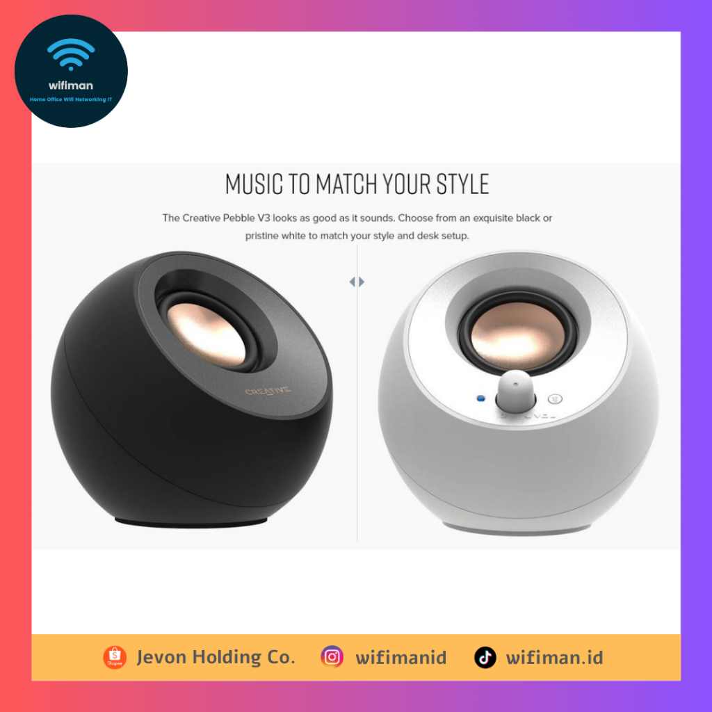 Creative Pebble V3 Bluetooth 5.0 Portable Dual 2.0 PC Speaker USB C