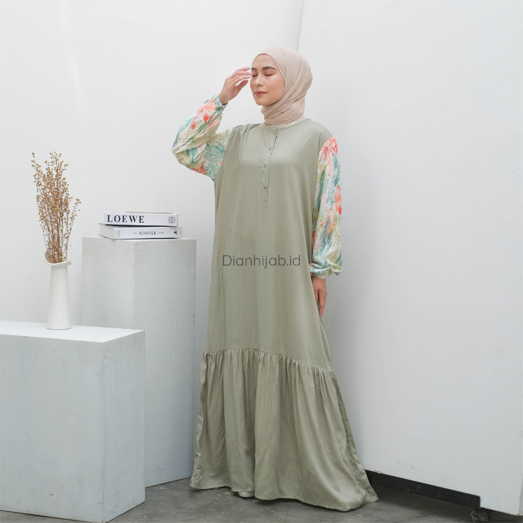 Gamis Dewasa Homey Dress Shabrina Series By Dianhijab.id - Bahan Rayon Viscose Adem Nyaman Bisa COD-SHABRINA FORESTY G