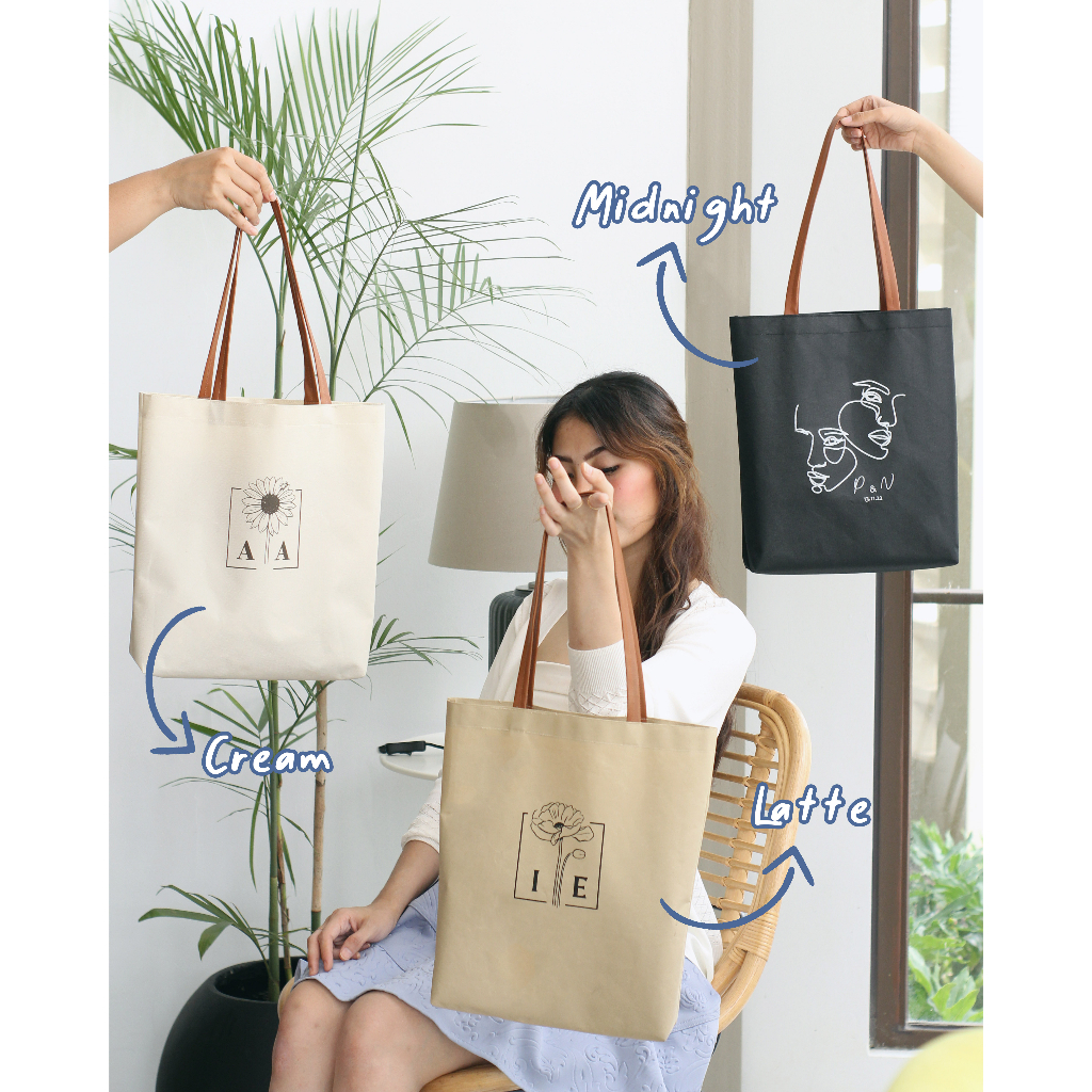 Souvenir Pernikahan LunaTotebag,Tas totebag,Totebag murah,Tas Kanvas