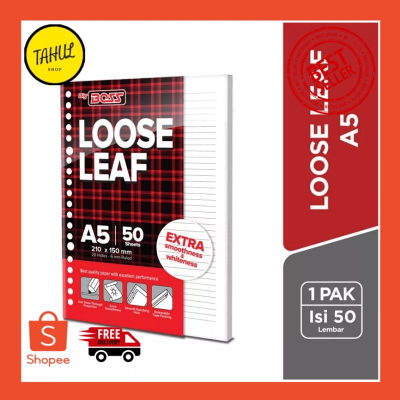 

Isi binder A5 isi 50 Lembar Bergaris BigBoss Loose Leaf