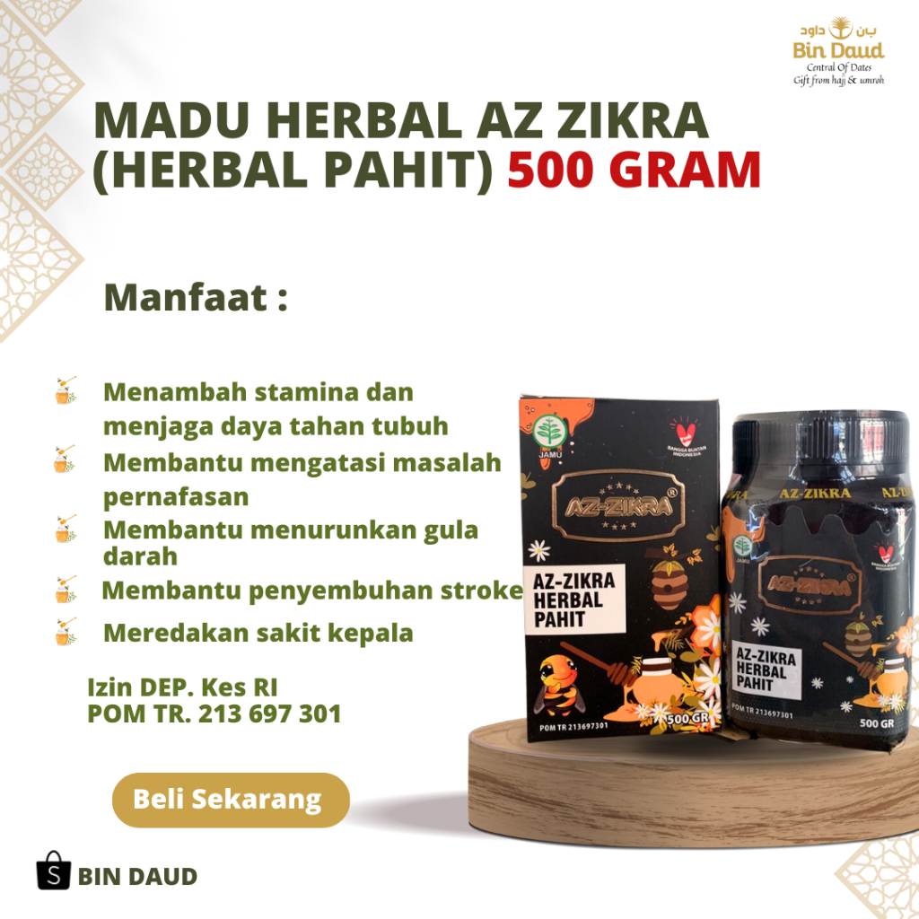 

MADU AZ ZIKRA HERBAL PAHIT 500 GRAM | ASLI | BIN DAUD