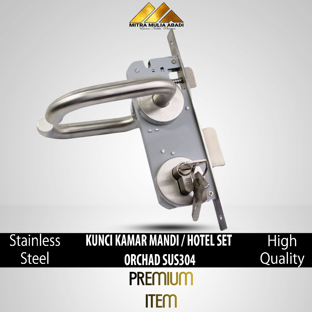 KUNCI KAMAR MANDI / HOTEL SET ORCHAD (BODY + KUNCI) SUS 304 ANTI KARAT