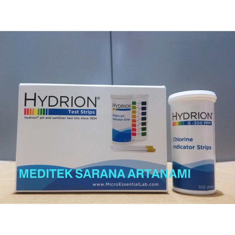 HYDRION CH-300 Chlorine test strips 0-300 ppm 100 strip/vial CH300