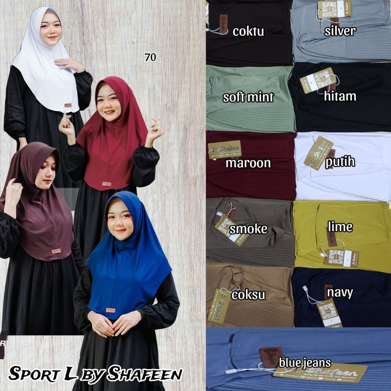bergo sport polos l by shafeen / bergo sport / qeysa hijab