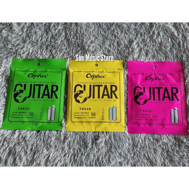 Senar Gitar Akustik Orphee Original TX620 TX630 TX640 Ukuran 010 011 012 - Senar Gitar Akustik Orphe