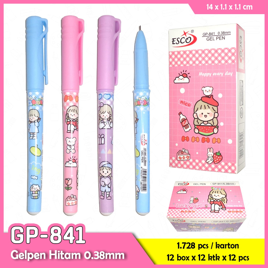 

Pulpen Gel 0,38mm GP-841 Happy EveryDay Girl (12pc)