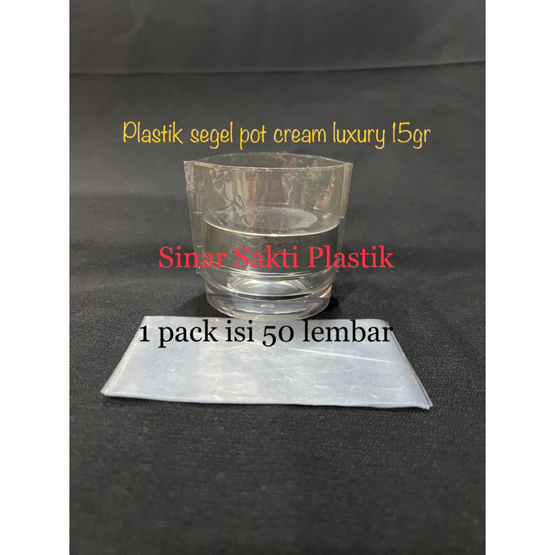 Plastik segel pot cream acrylic luxury 15gr / pot cream jar kaca 15 gr (isi 50) plastik shrink wrap