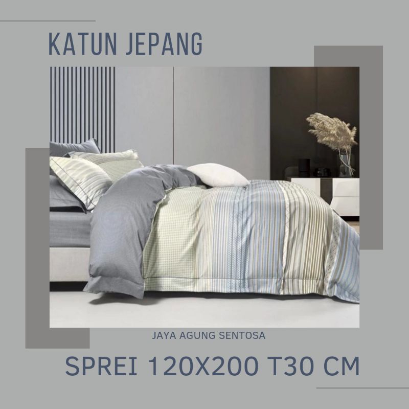 SPREI KATUN JEPANG MOTIF UKURAN 120X200 TINGGI 30 CM