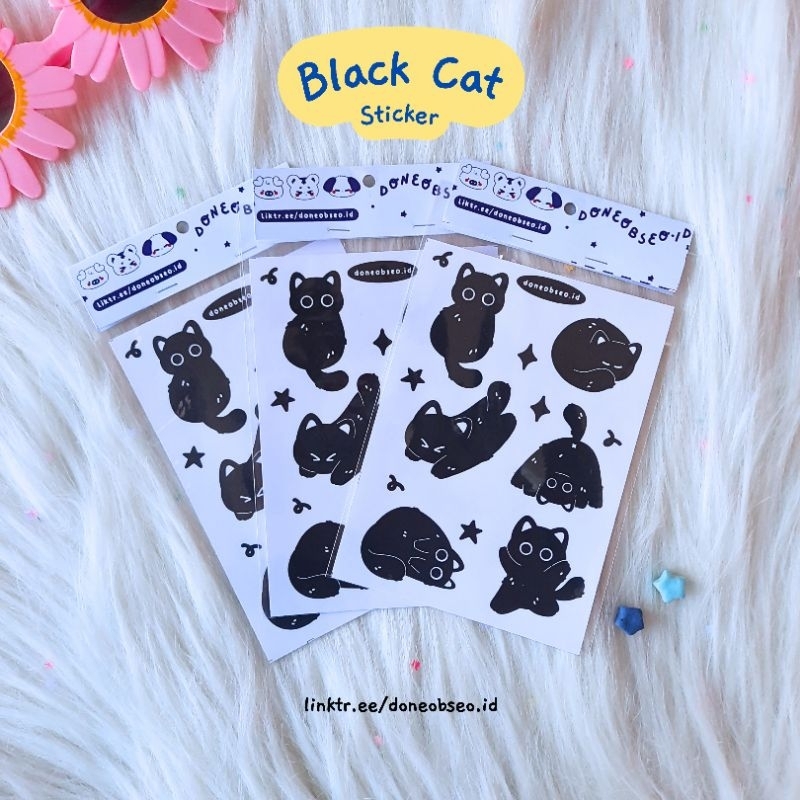 

Black Cat Waterproof Sticker | DONEOBSEO.ID