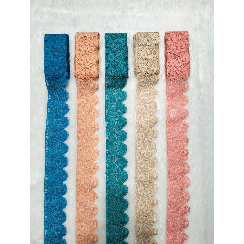 Renda Bordir Renda pinggiran atau tambahan Lebar 5 cm