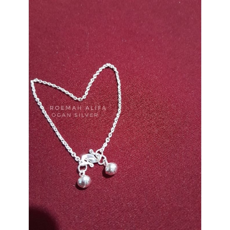 Gelang kaki perak asli medan polos anak dan dewasa