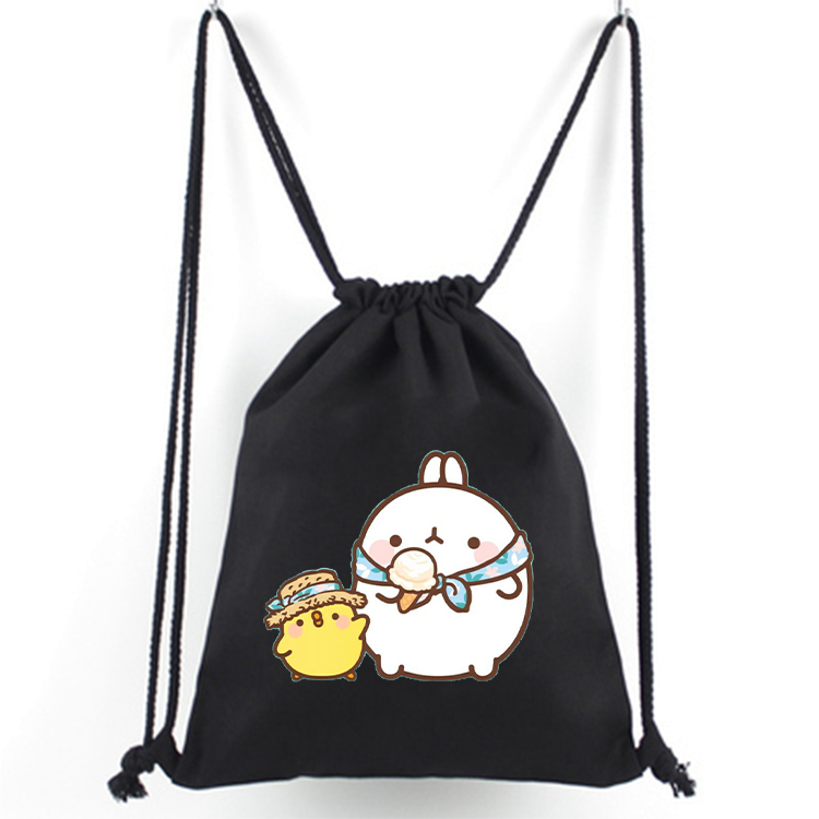 TAS SERUT Hitam MOTIF Molang UNISEX Random DRAWSTRING BAG