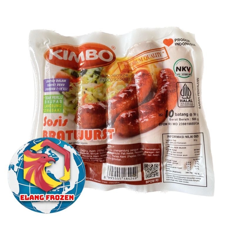 

Sosis Kimbo Bratwurst Original isi 10