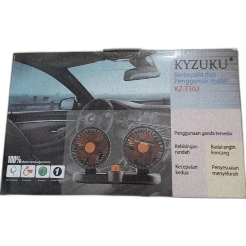 new Kipas Mobil Kepala Dua KYZUKU KZ T302 T301 12 Volt 24V