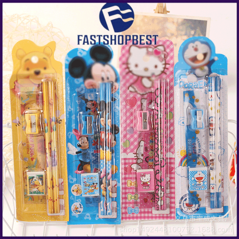 

Alat Tulis Set Mini Stationary Set Sekolah 5 in 1 Pensil Set Karakter 5in1 Kartun