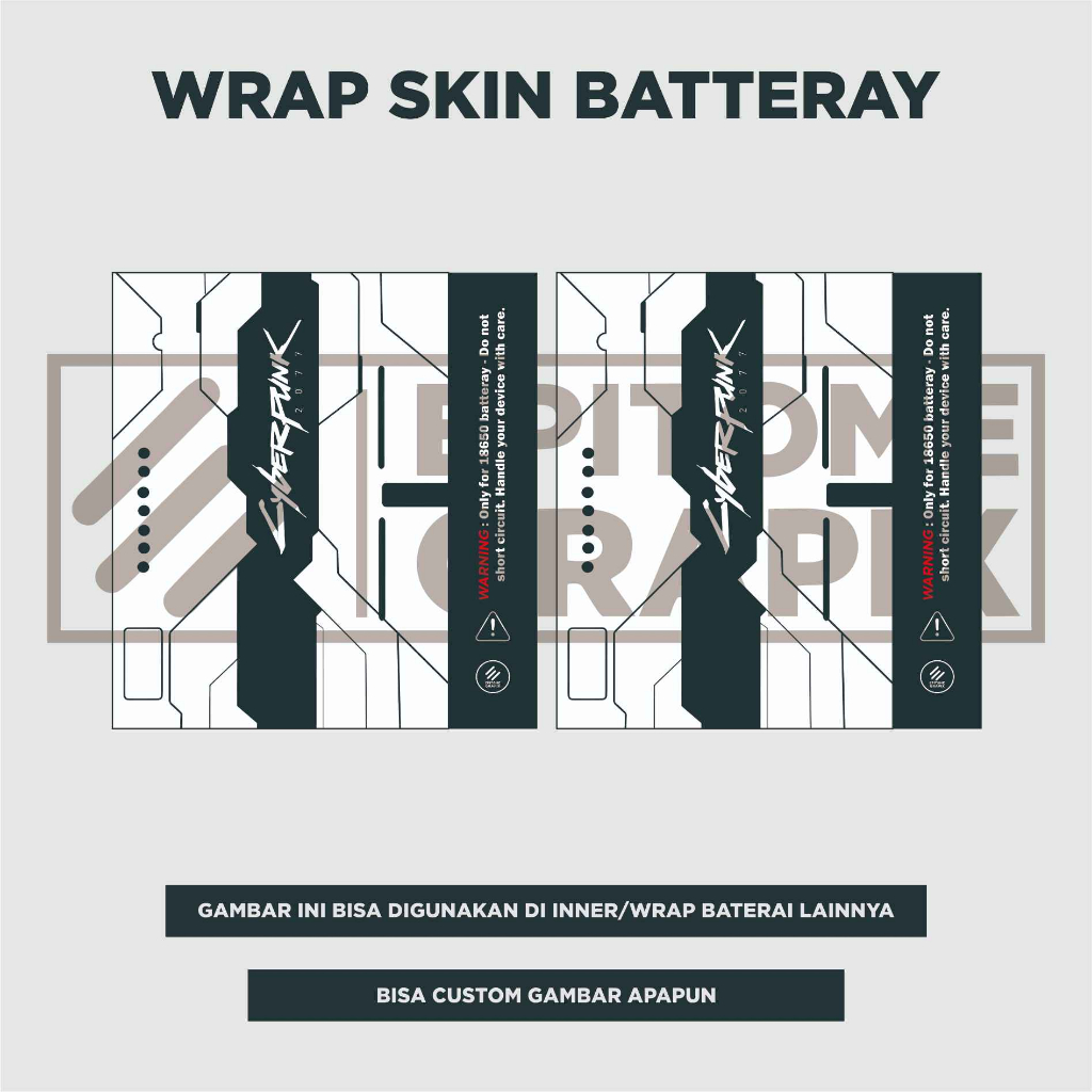 Wrap Skin Baterai 18650 - Pelindung Baterai  18650 Abstrak Gaming