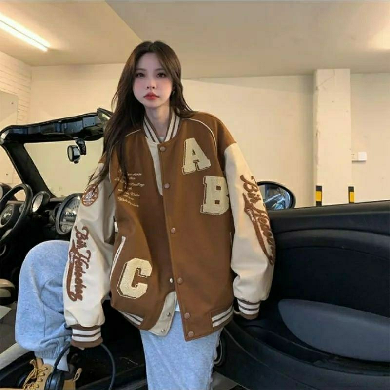 promo jacket varsity / varsity baseball wanita / JACKET ABC BASEBALL