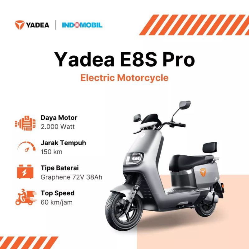 MOTOR LISTRIK SUBSIDI YADEA E8S PRO MEREK NO.1 DI DUNIA