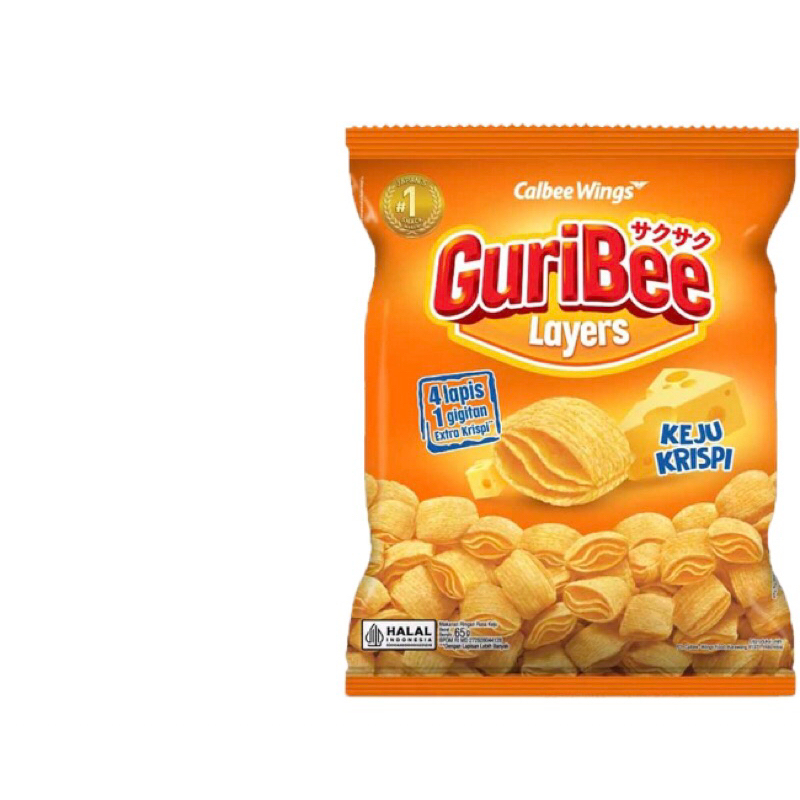 

Snack Guribee 65g keju Krispi rumput laut bbq balado