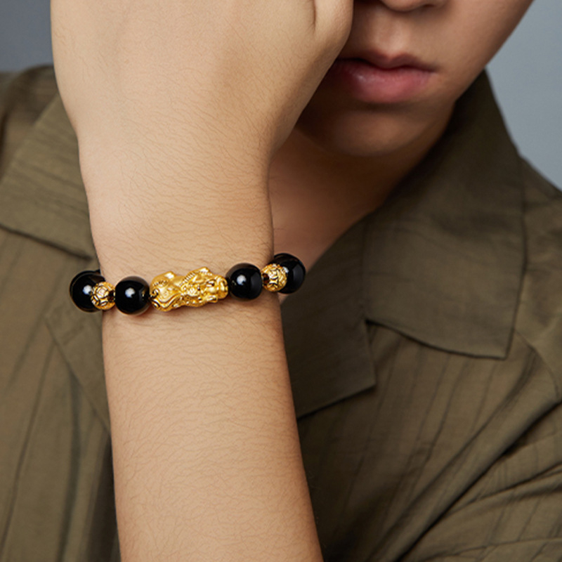 KUALITAS SUPER GELANG PIXIU IMPORT KEBERUNTUNGAN FULL HITAM /GELANG FENG SHUI PIXIU / PIYAO LAPIS