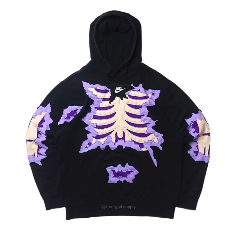 REWORKED NIKE SKELETON HOODIE/REWORK HOODIE/REWORK/CREWNECK