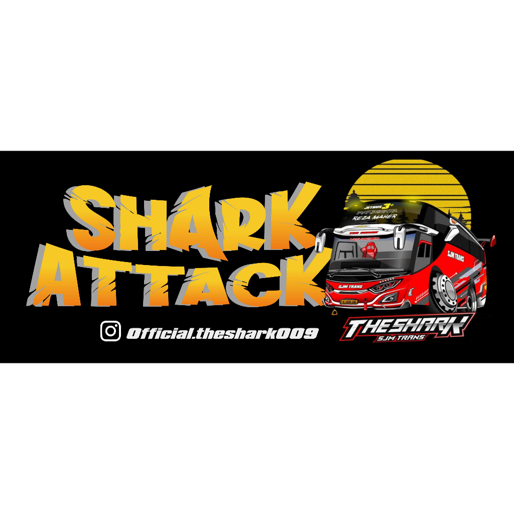 5 PCS STIKER BISMANIA THE SHARK PANJANG