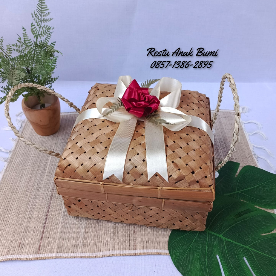 ( SKS ) kotak keranjang anyaman bambu SOKASE NATURAL PITA+CANGKING 20-25-30CM (Part1) WADAH MULTIFUN