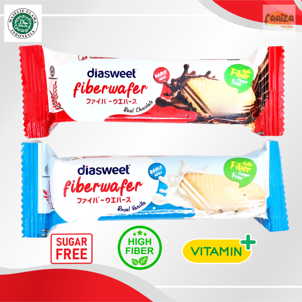 

Diasweet FiberWafer 18gr Snack Diet Wafer Bebas Gula