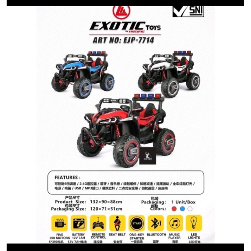 mainan mobil aki EJP-7714 (STOK DUPAK)