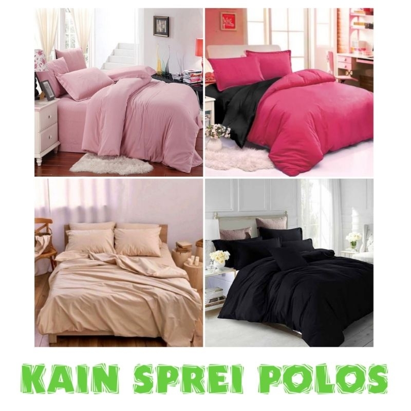 KAIN SPREI BED COVER POLOS METERAN DISPERSE POLYMICRO