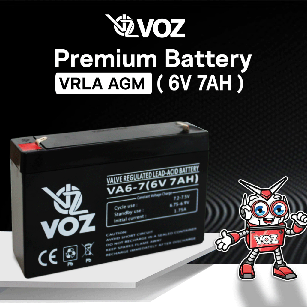 AKI KERING ACCU BATERAI 6V 7A 7AH VOZ