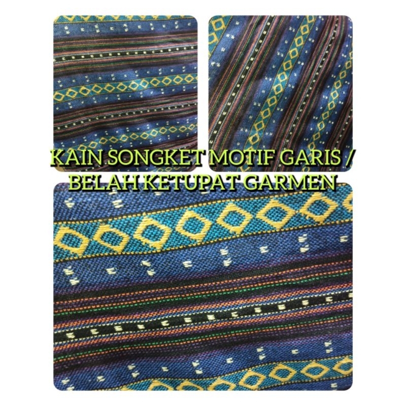 KAIN SONGKET MOTIF GARIS- GARIS BELAH KETUPAT