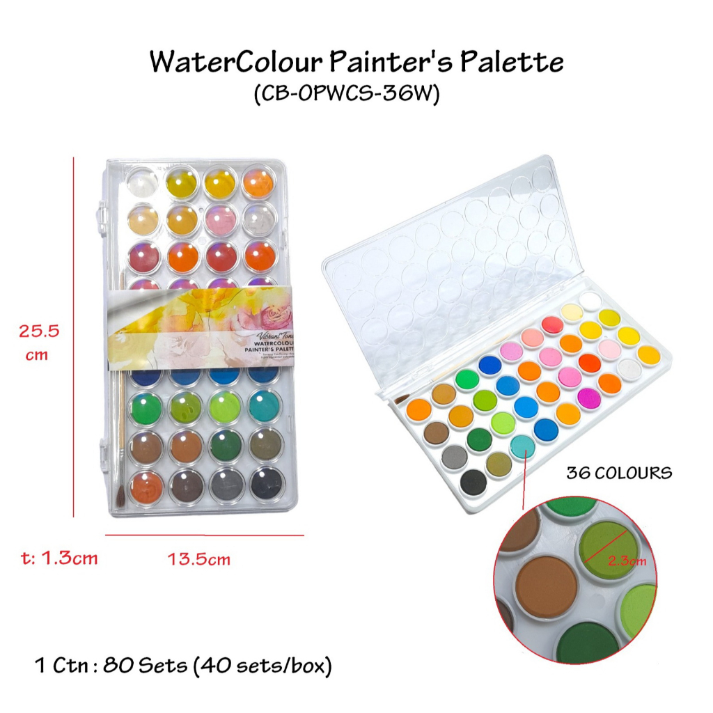 

Water Colour Painting 36 Colour Solid / Cat Air Lukis 36 Warna