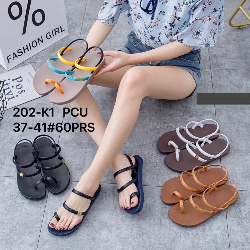 sandal jepit jempol tali belakang wanita