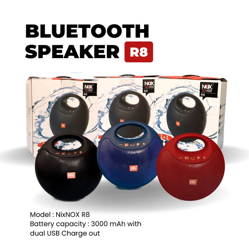 SPEAKER BLUETOOTH NIXNOX R8 Speaker Fullbass Speaker Bigbass