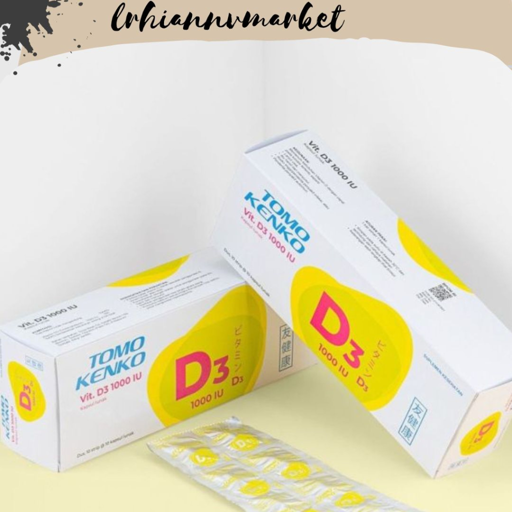PROMO SPESIAL|TOMO KENKO D3 1000 IU|Tomo Kenko Vitamin D3 1000 IU Kemasan Strip