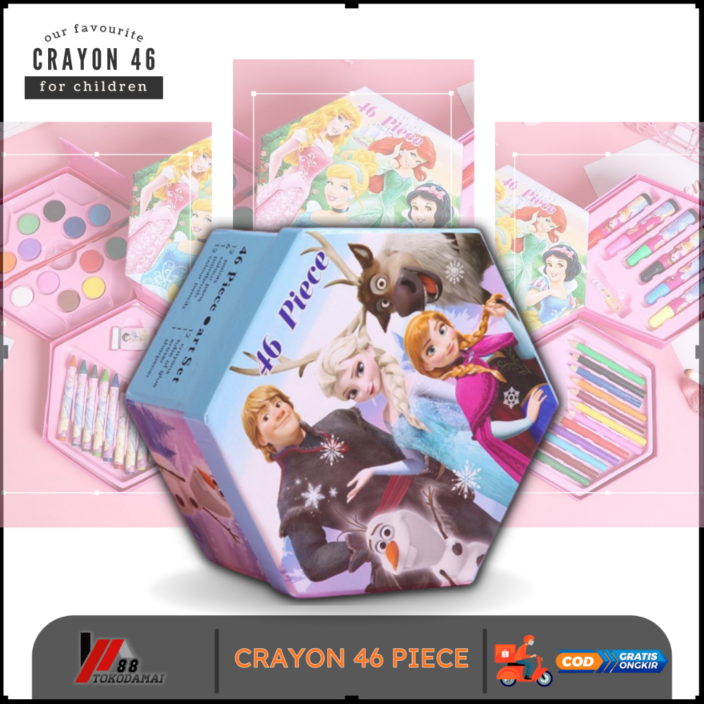 

Crayon Set 46 Pcs Crayon Oil Paste Pensil Warna Pensil Warna Lengkap Alat Mewarnai Alat Melukis